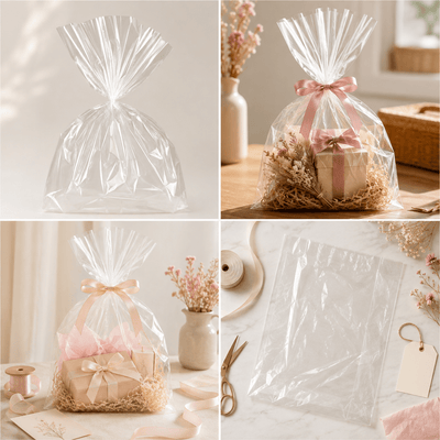 Pungi celofan pentru cadouri - transparent (set 100 buc) - CraftUp