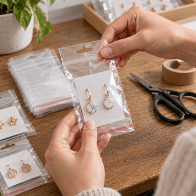 Pungi cu agățătoare și clapetă adezivă - transparent (set 1000 buc) - CraftUp