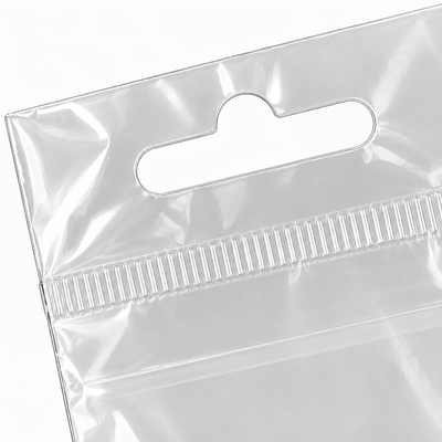 Pungi cu agățătoare și clapetă adezivă - transparent (set 1000 buc) - CraftUp