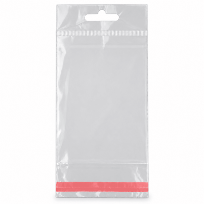 Pungi cu agățătoare și clapetă adezivă - transparent (set 1000 buc) - CraftUp