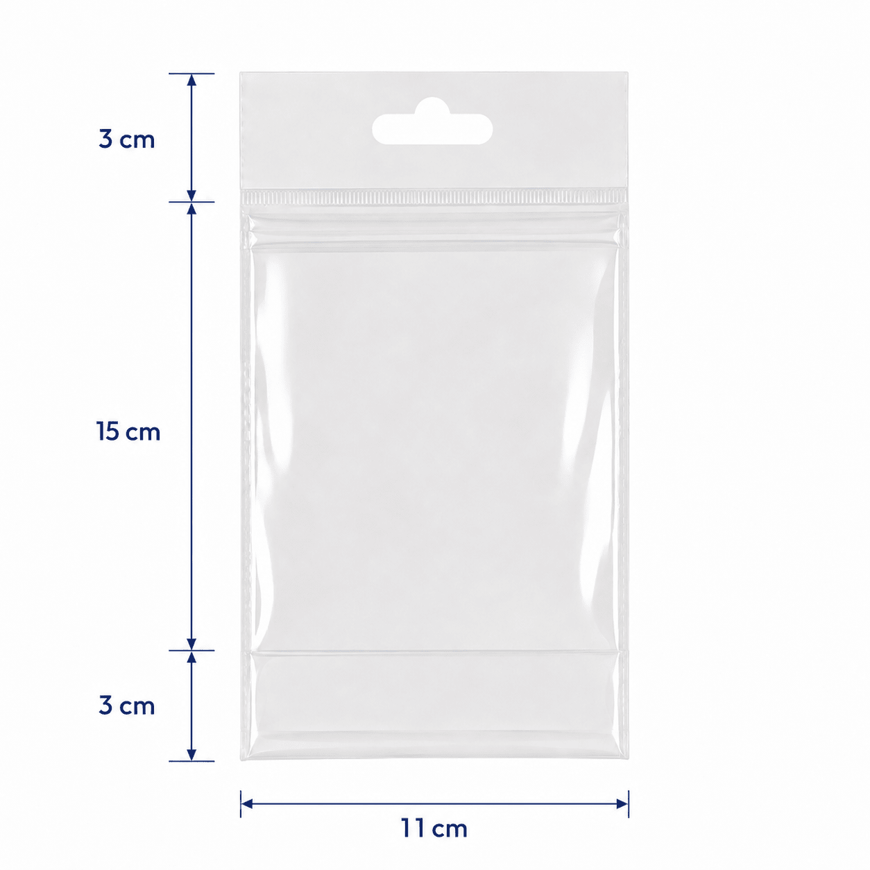 Pungi cu agățătoare și clapetă adezivă - transparent (set 1000 buc) - CraftUp
