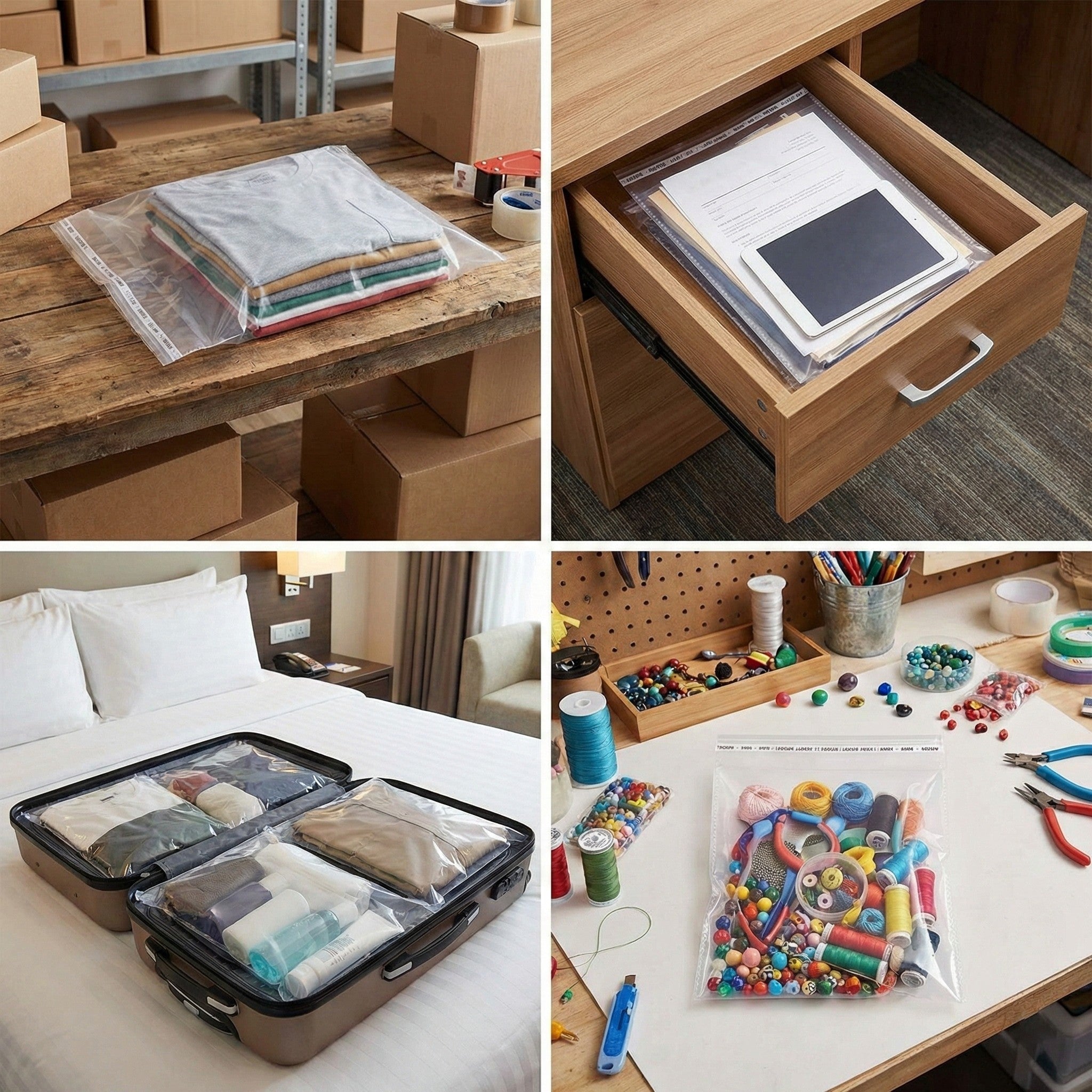 Pungi cu clapetă adezivă - lungimi între 45 și 100cm (set 100 buc) - CraftUp