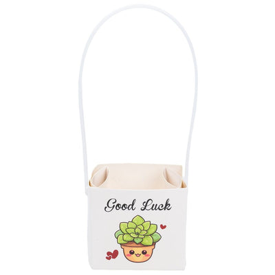 Pungi cu mâner, imprimeu good luck și strat impermeabil (set 50 buc) - CraftUp