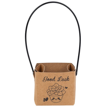 Pungi cu mâner, imprimeu good luck și strat impermeabil (set 50 buc) - CraftUp