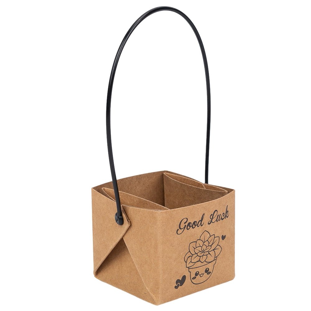 Pungi cu mâner, imprimeu good luck și strat impermeabil (set 50 buc) - CraftUp