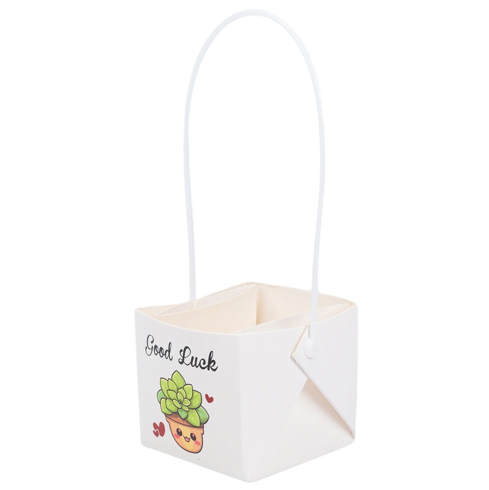 Pungi cu mâner, imprimeu good luck și strat impermeabil (set 50 buc) - CraftUp