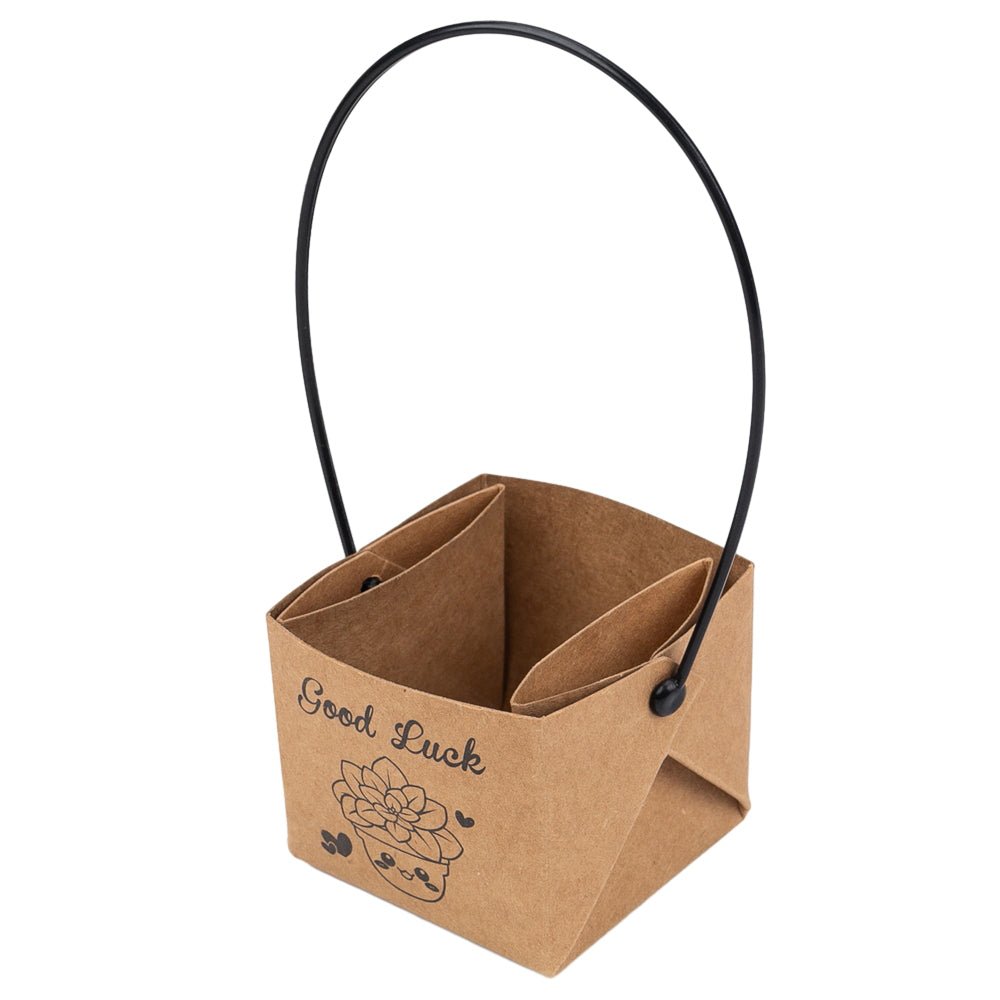 Pungi cu mâner, imprimeu good luck și strat impermeabil (set 50 buc) - CraftUp