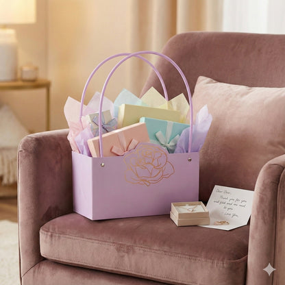 Pungi de cadou cu design trandafir (set 10 buc) - CraftUp