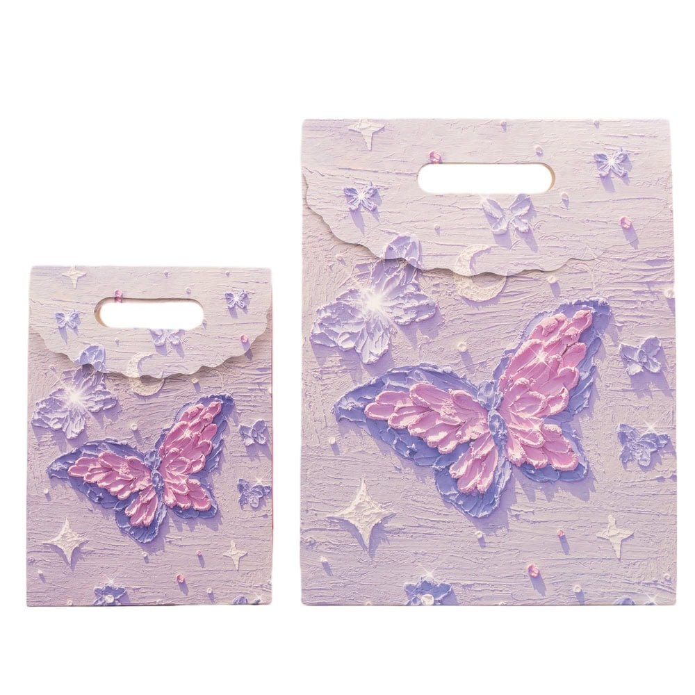 Pungi design pictură 3D cu închidere velcro și mâner - model 3 (set 10 buc) - CraftUp