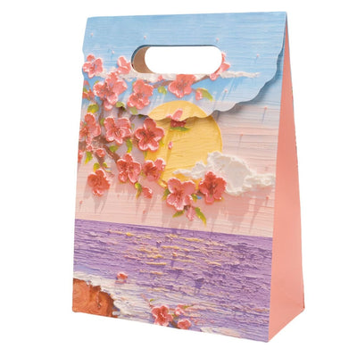 Pungi design pictură 3D cu închidere velcro și mâner - model 4 (set 10 buc) - CraftUp