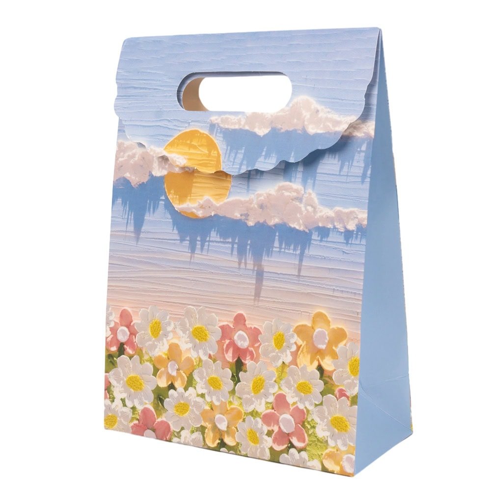 Pungi design pictură 3D cu închidere velcro și mâner - model 5 (set 10 buc) - CraftUp