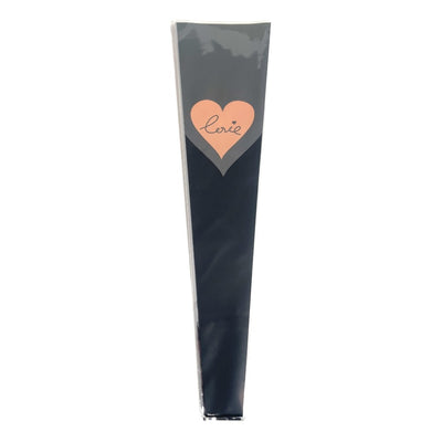 Pungi din plastic pentru flori model inimă - negru (set 30 buc) - CraftUp