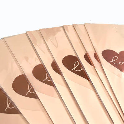 Pungi din plastic pentru flori model inimă - roz (set 30 buc) - CraftUp