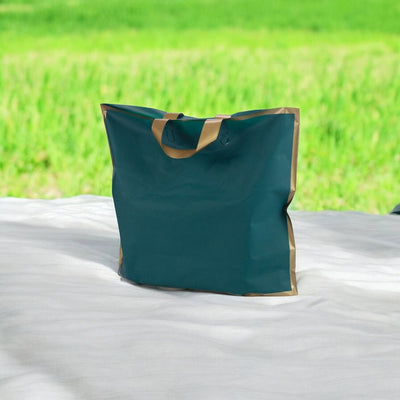 Pungi dreptunghiulare cu margini și mâner aurii - verde închis (set 50 buc) - CraftUp