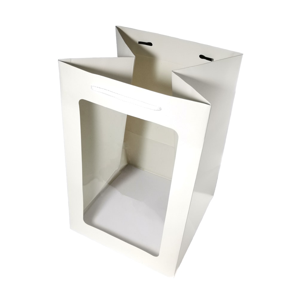 Pungi hârtie cu fereastră - alb (set 10 buc) - CraftUp