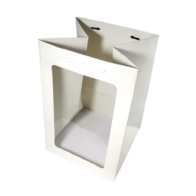 Pungi hârtie cu fereastră - alb (set 10 buc) - CraftUp