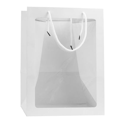 Pungi hârtie cu fereastră - alb (set 10 buc) - CraftUp