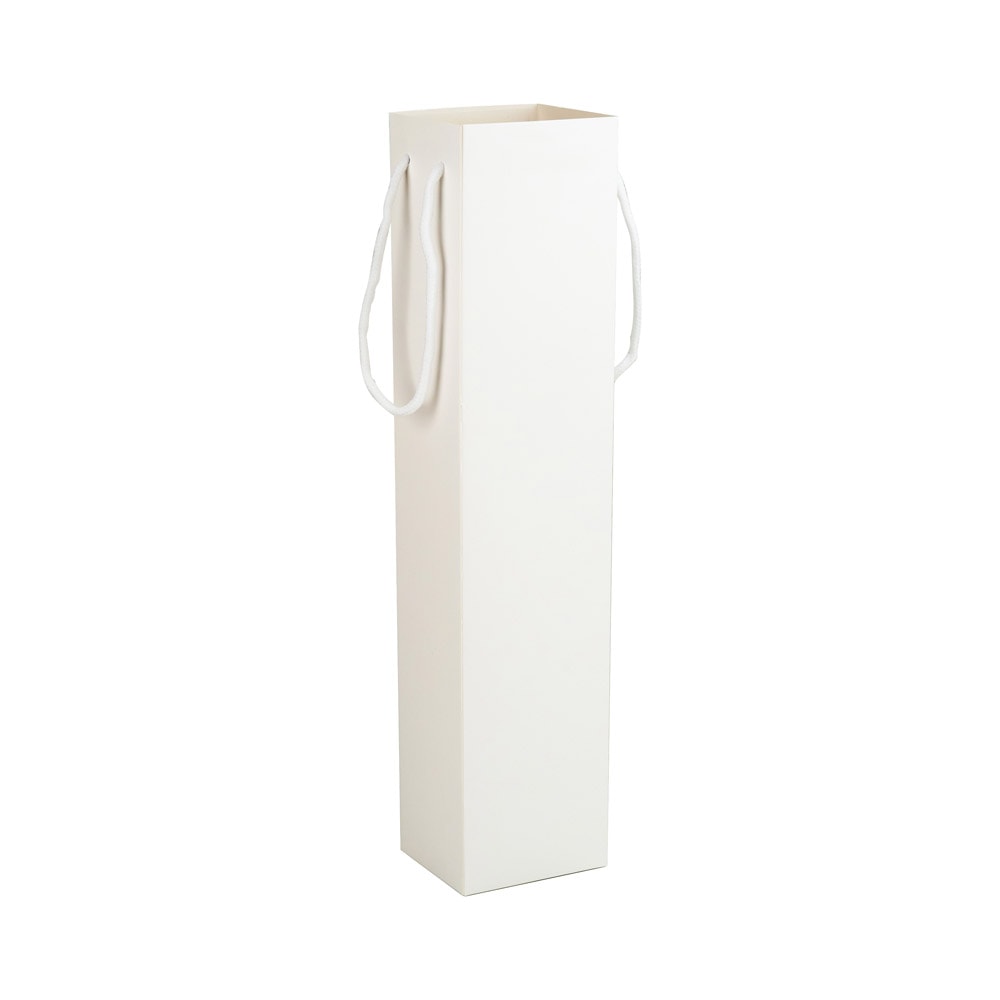Pungi hârtie înalte cu fereastră si mâner - alb (set 12 buc) - CraftUp