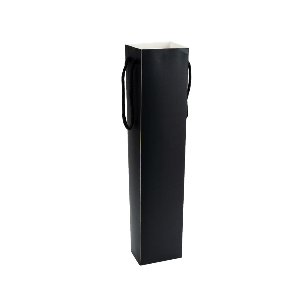 Pungi hârtie înalte cu fereastră si mâner - negru (set 12 buc) - CraftUp