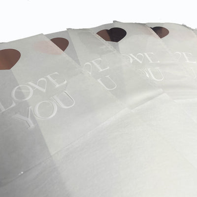 Pungi hârtie pentru flori Love you - alb (set 10 buc) - CraftUp