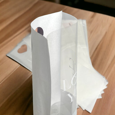 Pungi hârtie pentru flori Love you - alb (set 10 buc) - CraftUp