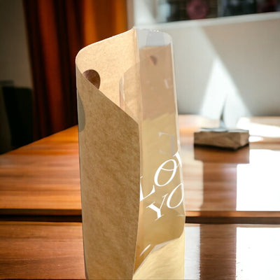 Pungi hârtie pentru flori Love you - maro (set 10 buc) - CraftUp