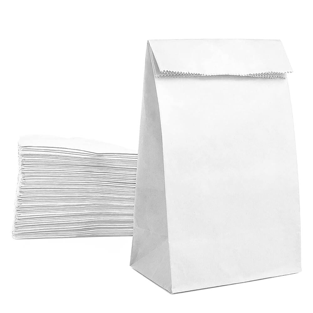 Pungi hârtie simple deschise - alb (set 50 buc) - CraftUp