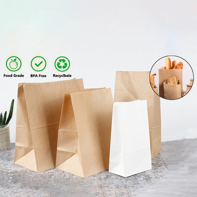 Pungi hârtie simple deschise - alb (set 50 buc) - CraftUp