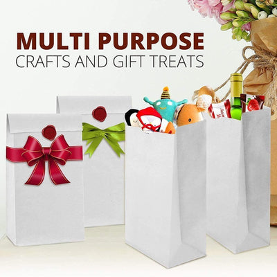 Pungi hârtie simple deschise - alb (set 50 buc) - CraftUp