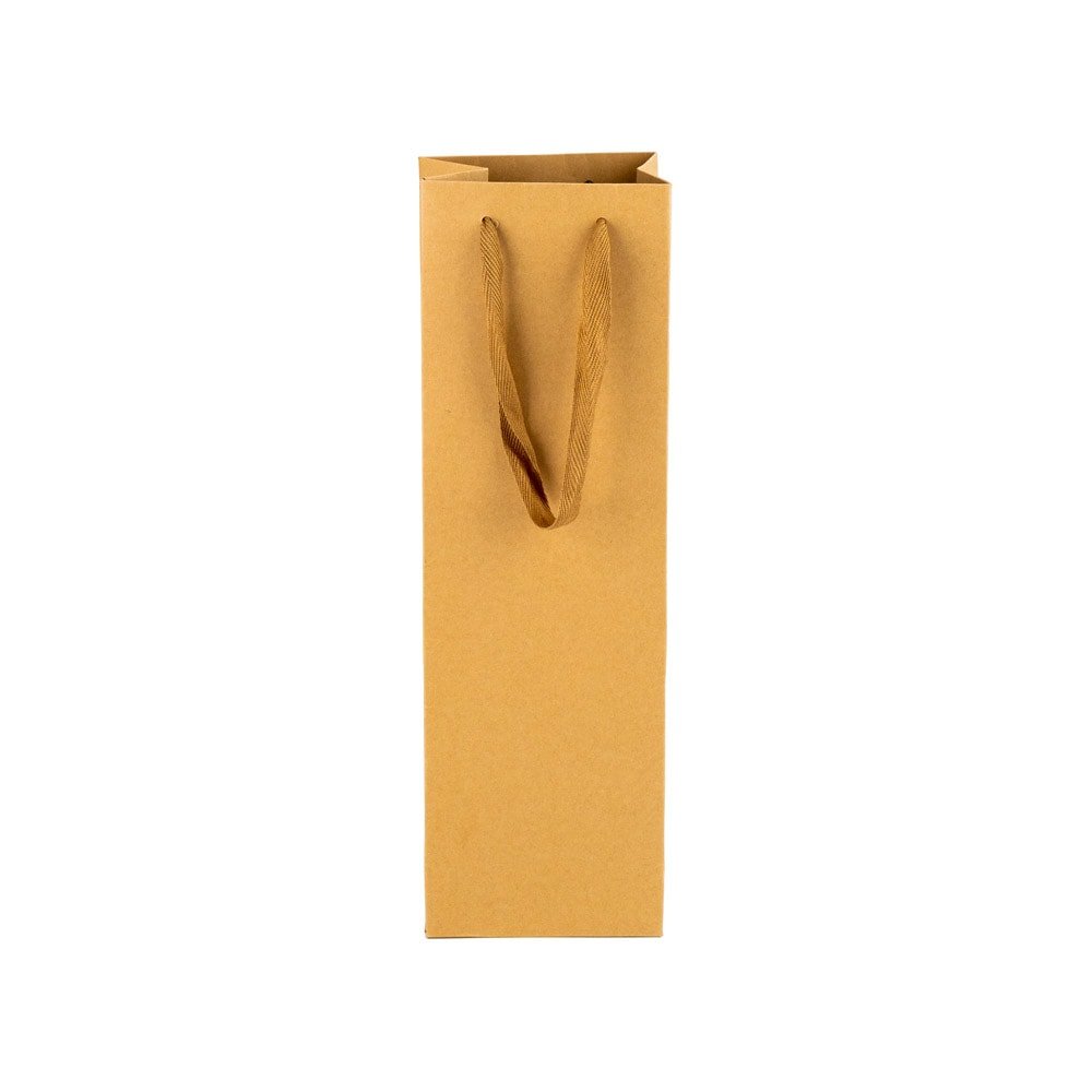 Pungi kraft cu mâner textil pentru o sticlă (set 10 buc) - CraftUp