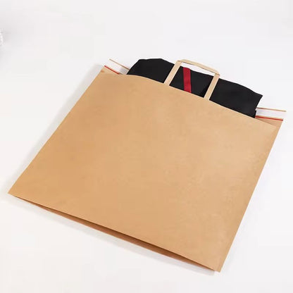Pungi refolosibile cu mâner ascuns, sigiliu și adeziv - kraft (set 10 buc) - CraftUp