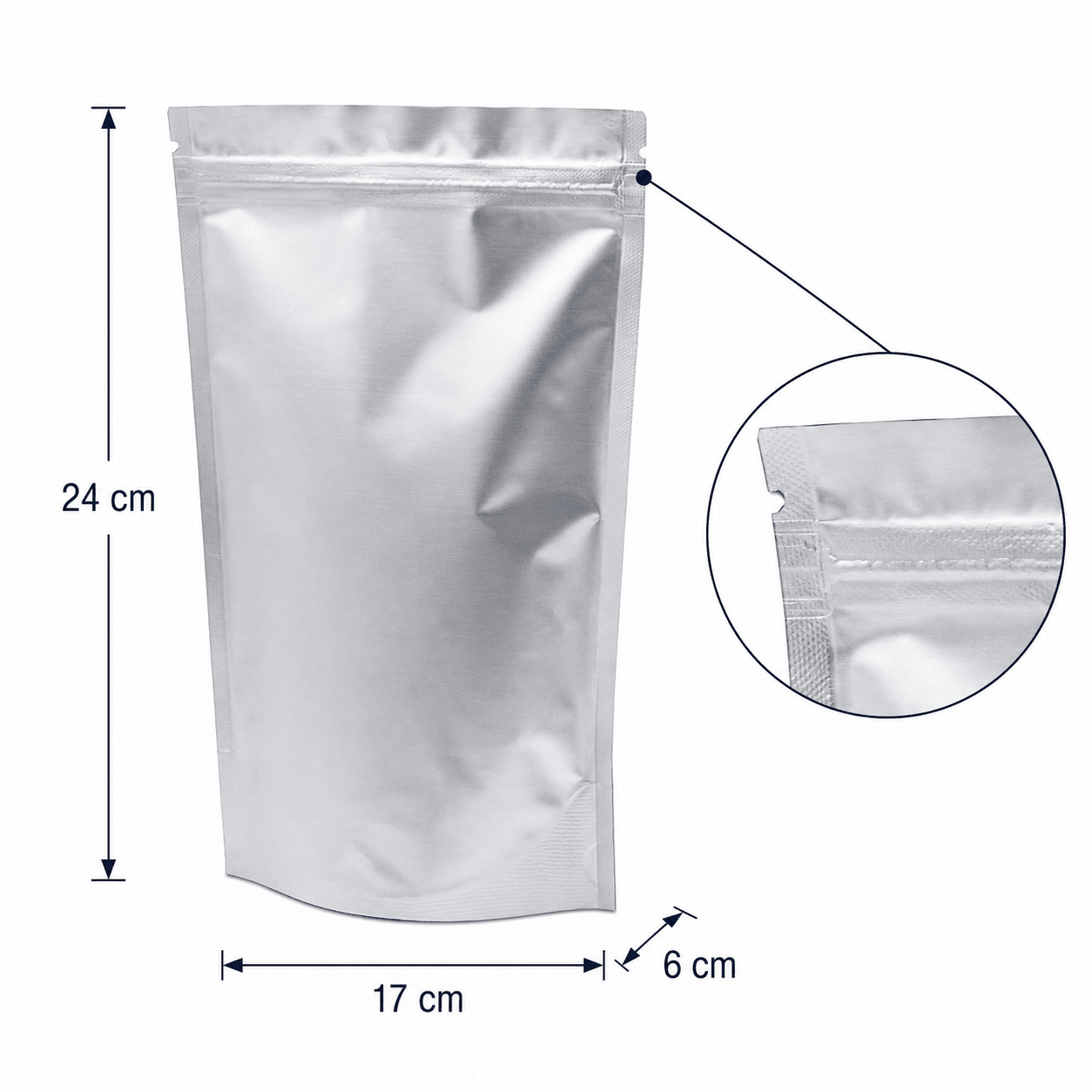 Pungi stand up din aluminiu cu fermoar resigilabil (set 100 buc) - CraftUp
