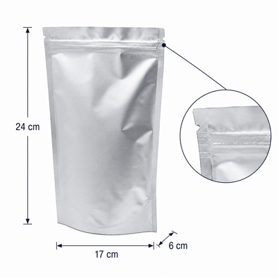 Pungi stand up din aluminiu cu fermoar resigilabil (set 100 buc) - CraftUp