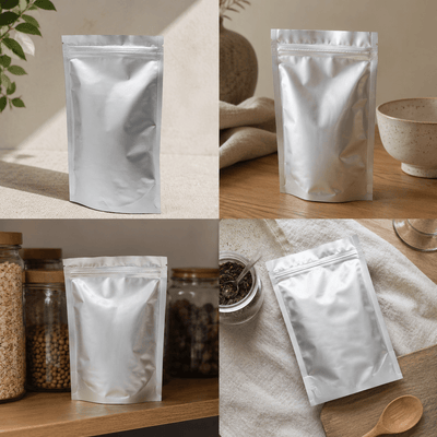 Pungi stand up din aluminiu cu fermoar resigilabil (set 100 buc) - CraftUp