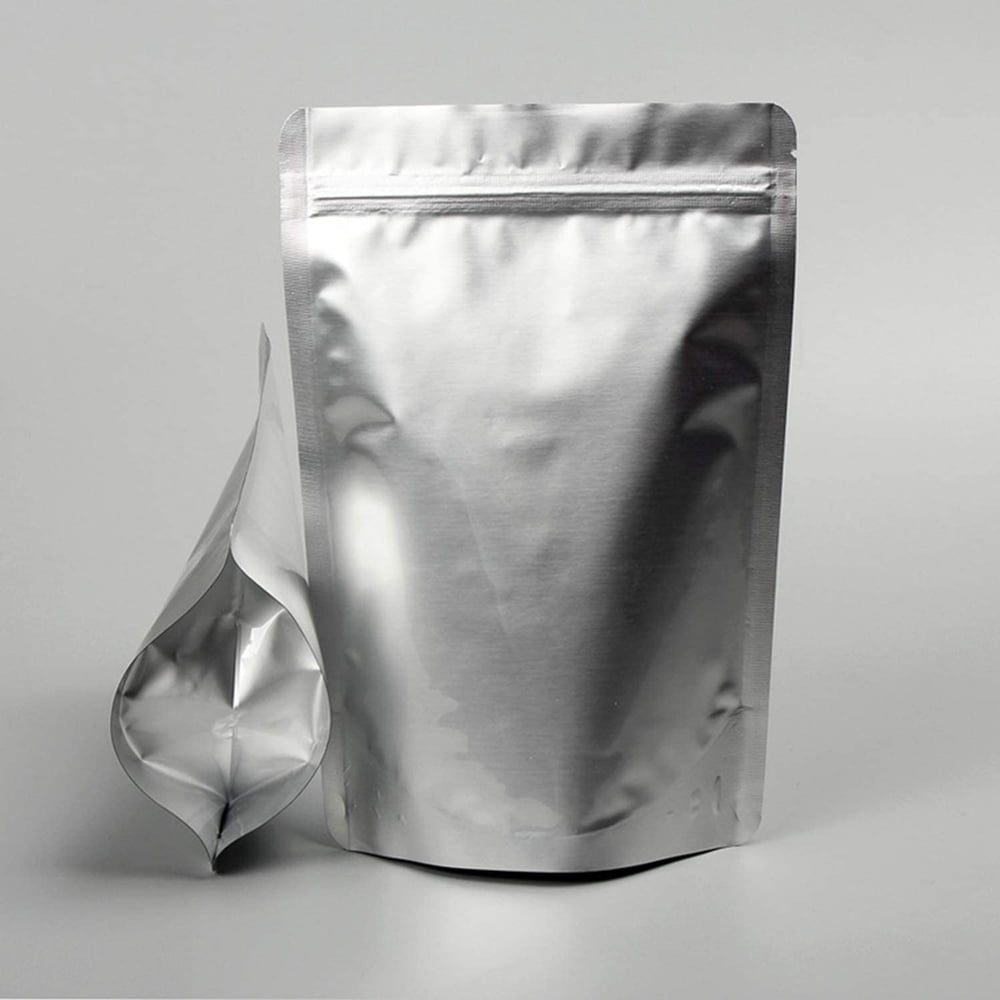 Pungi stand up lucioase din aluminiu reutilizabile cu fermoar (set 100 buc) - CraftUp