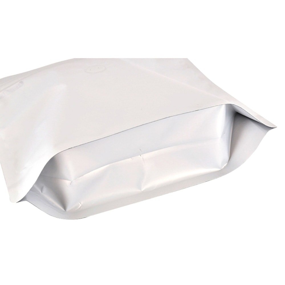 Pungi stand up model pouch cu valva și fermoar - alb (set 50 buc) 20x17x6cm - CraftUp