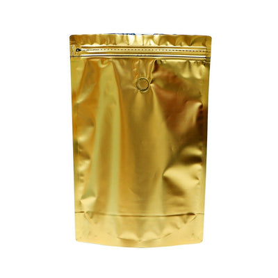 Pungi stand up opace reutilizabile cu supapă și fermoar - auriu (set 50 buc) - CraftUp