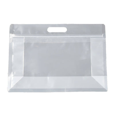 Pungi stand up transparente reutilizabile cu fermoar și maner (set 50 buc) - CraftUp