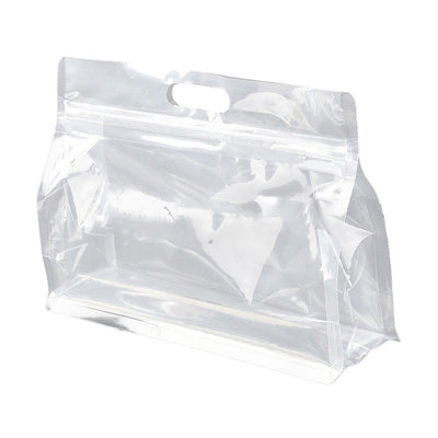 Pungi stand up transparente reutilizabile cu fermoar și maner (set 50 buc) - CraftUp