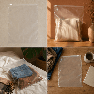 Pungi transparente reutilizabile cu închidere tip cursor (set 50 buc) - CraftUp