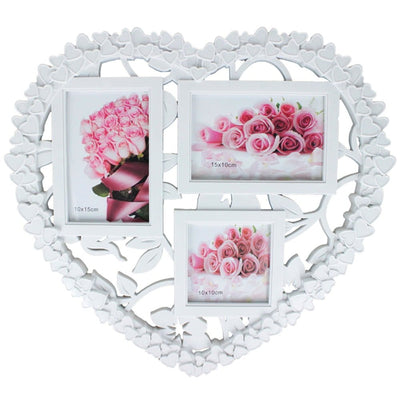 Ramă foto colaj 3 poze - model Heart - CraftUp
