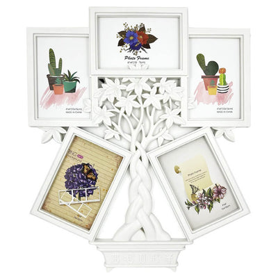Ramă foto colaj 5 poze albă - model Money Tree - CraftUp