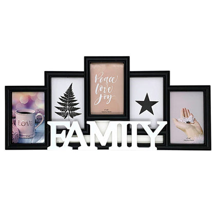 Ramă foto colaj neagră 5 poze - model Family - CraftUp