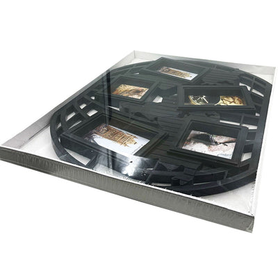 Ramă foto colaj neagră 5 poze - model Harta Lumii - CraftUp