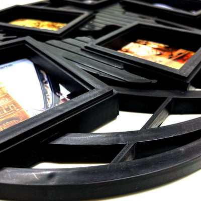 Ramă foto colaj neagră 5 poze - model Harta Lumii - CraftUp