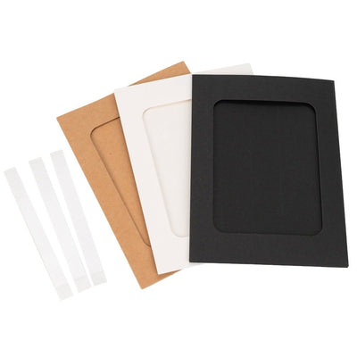 Ramă foto dreptunghiulară din hârtie cu bandă adezivă - alb (set 10 buc) - CraftUp
