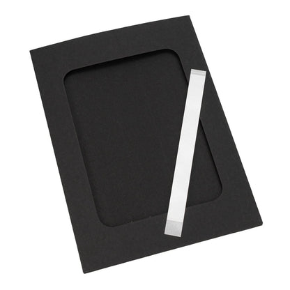 Ramă foto dreptunghiulară din hârtie cu bandă adezivă - negru (set 10 buc) - CraftUp