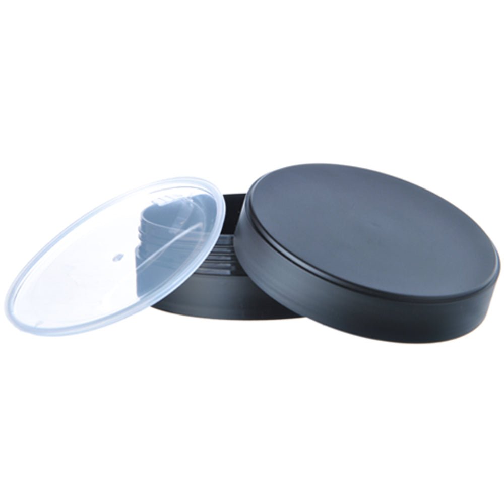 Recipient rotund plat negru mat cu capac 100ml - CraftUp