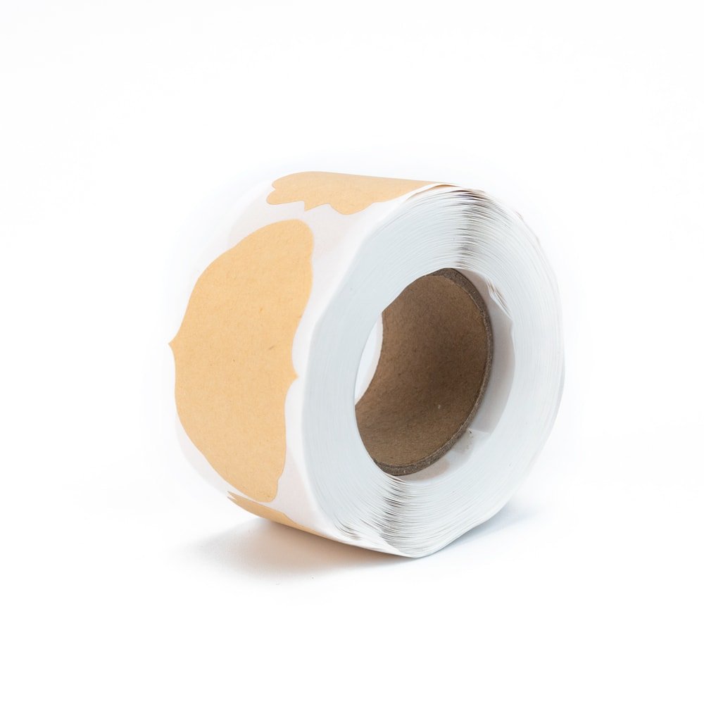 Rolă 250 stickere blank 3 forme diferite 3x5cm - kraft - CraftUp