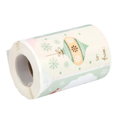 Rolă 250 stickere de Crăciun 4.3x7.5cm - model 10 - CraftUp